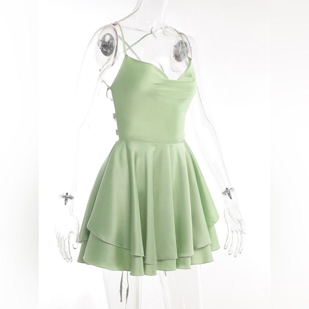 Backless Layered Ruffled Cami Dress - Picture 5 of 8